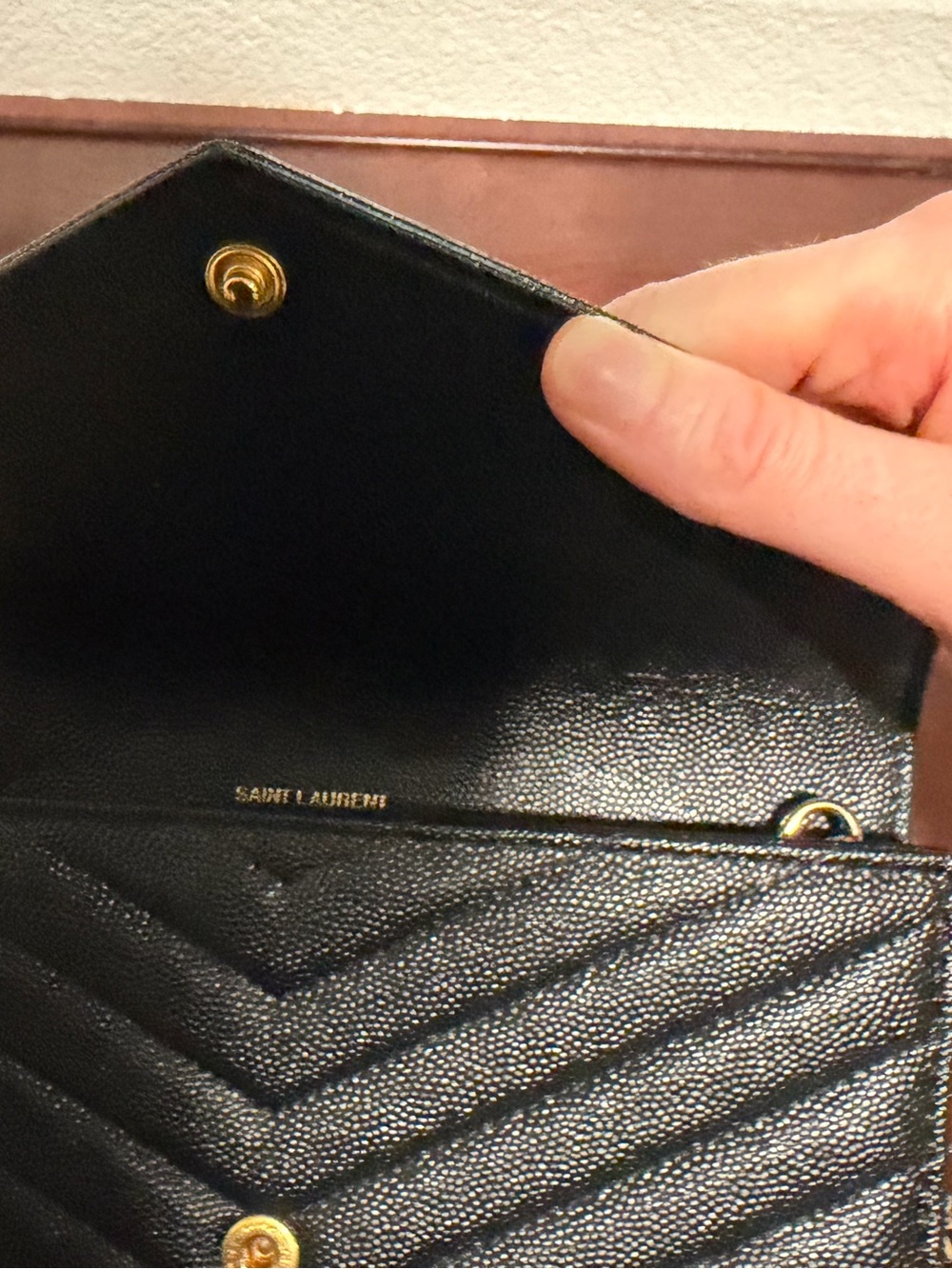 Yves Saint Laurent Black Quilted Leather Wallet on Chain with Gold Hardware - Picture 7 of 15